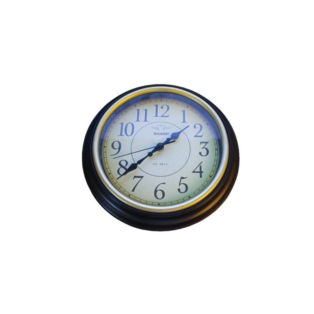 Sharp Glow in the Brown Analog Wall Clock - 12" Clock with Black Frame - S